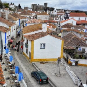 Top view of obidos streets