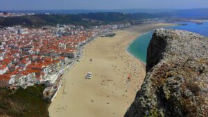 Nazare town from high cliff