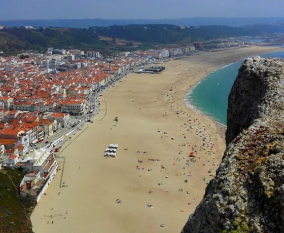 Nazare town from high cliff